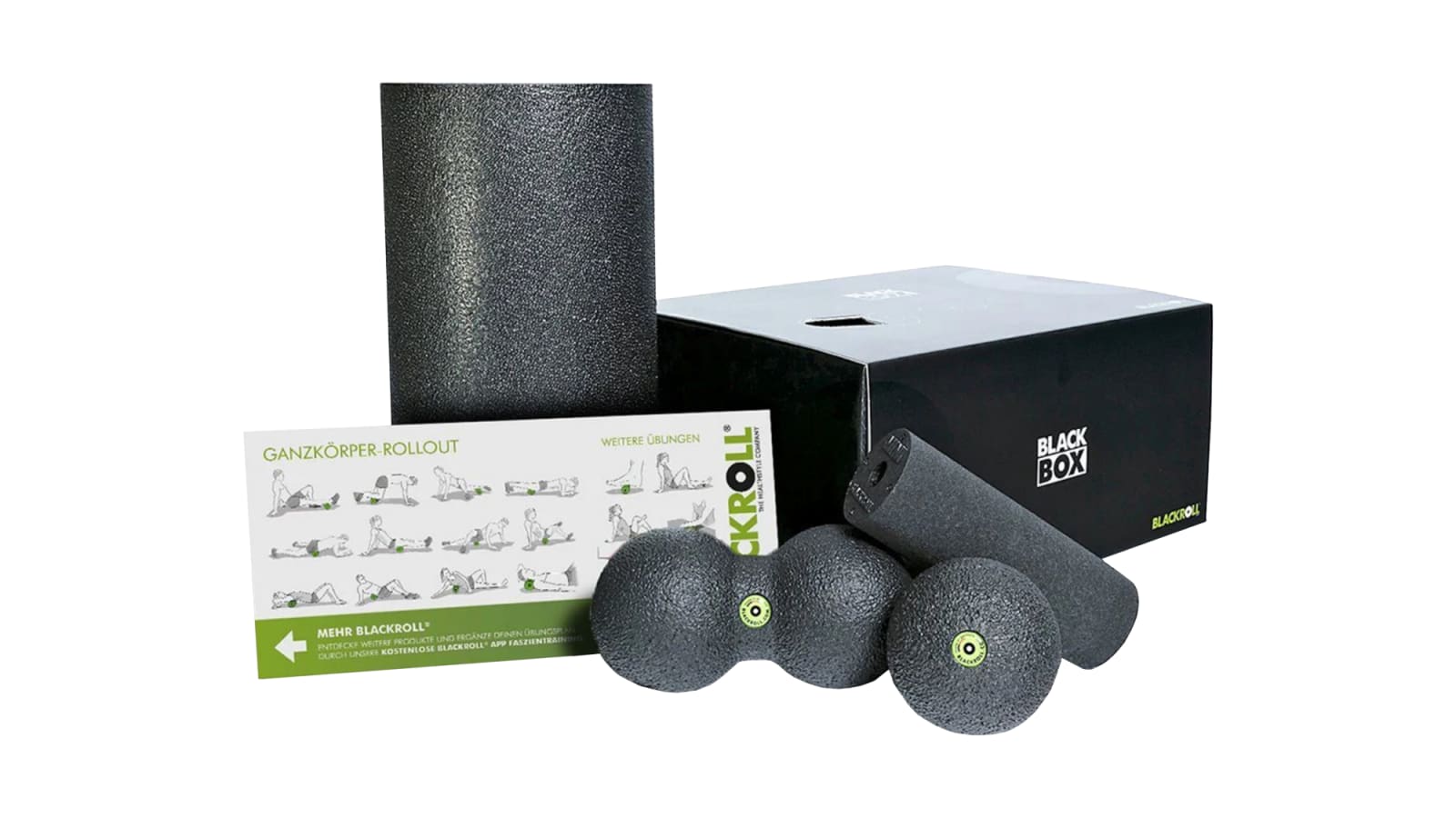 Set BLACKROLL BLACKBOX Pour Automassage - Rouleaux STANDARD, MINI, BALL 08 Et DUOBALL 08 - Fabriqué En Allemagne